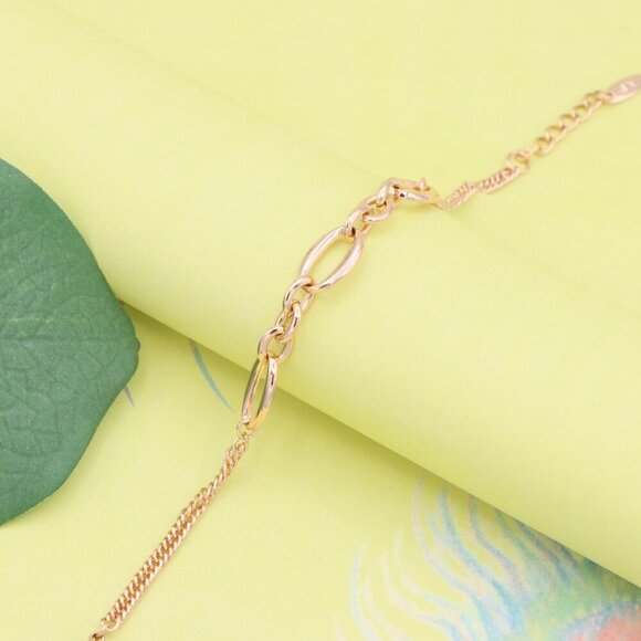 "Oval Link Rose Gold Bracelet in Polished High-Quality Brass, XPBL1142 - Picture 5 of 12